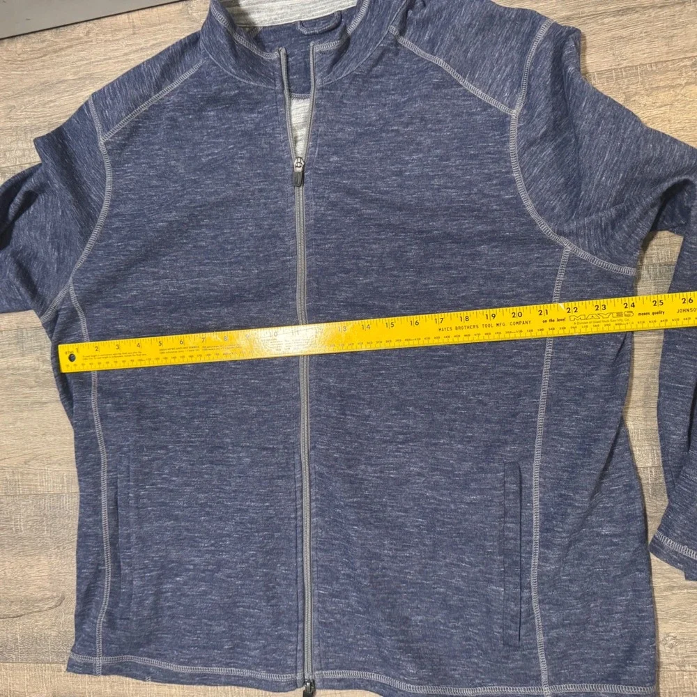 Johnnie-O Willem Full Zip Jacket Mens XL Indigo Heather JMJK2190 Mock Neck‎